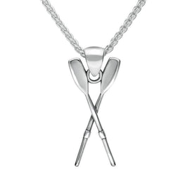 00038825 C W Sellors Sterling Silver Regatta Double Oar Necklace, P1837