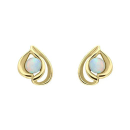 00152512 9ct Yellow Gold Opal Open Teardrop Stud Earrings E1907