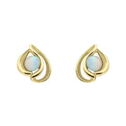 00152512 9ct Yellow Gold Opal Open Teardrop Stud Earrings E1907