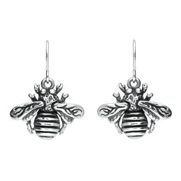 Sterling Silver Bee Hook Drop Earrings E2451