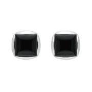 Sterling Silver Whitby Jet Square Stud Earrings E2500 