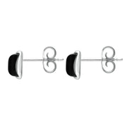 Sterling Silver Whitby Jet Square Stud Earrings E2500 