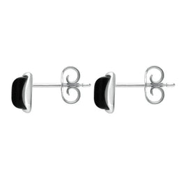 Sterling Silver Whitby Jet Square Stud Earrings E2500 