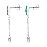 00181100  Sterling Silver Amazonite Lineaire Medium Drop Stud Earrings, E2241.