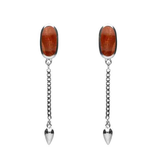 00181122  Sterling Silver Jasper Lineaire Medium Drop Stud Earrings, E2241.