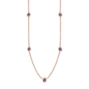 18ct Rose Gold Blue John Cross Link Disc Chain Necklace