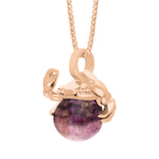 18ct Rose Gold Blue John Zodiac Cancer 10mm Bead Pendant, P3625.