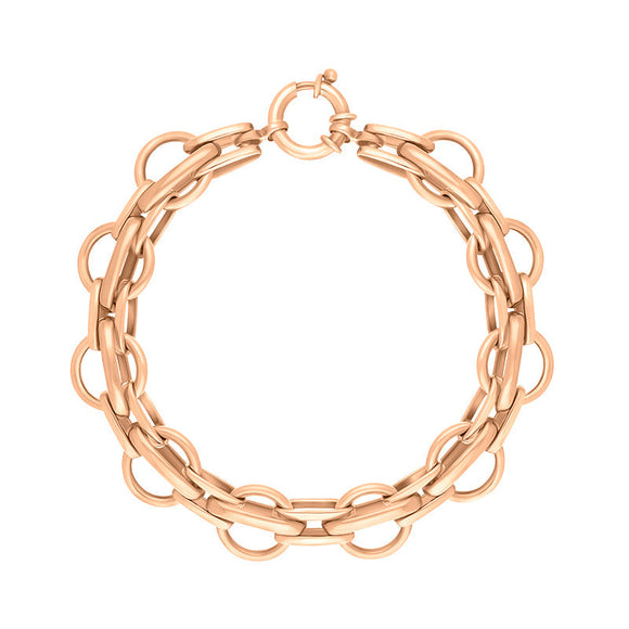 18ct Rose Gold Round Link Handmade Bracelet C145BR