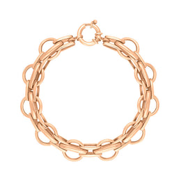 18ct Rose Gold Round Link Handmade Bracelet C145BR