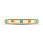 18ct Rose Gold Turquoise King's Coronatioin Hallmark 3mm Ring R1193_3