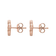 18ct Rose Gold White Mother of Pearl Eden Marquise Flower Stud Earrings