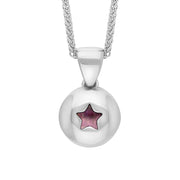 18ct White Gold Blue John Star Disc Necklace