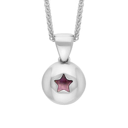18ct White Gold Blue John Star Disc Necklace