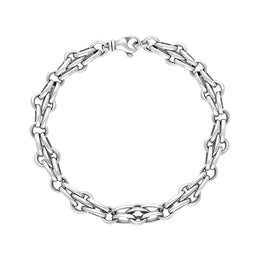 18ct White Gold Multi Link Cable Chain Bracelet C064BR