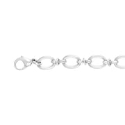 18ct White Gold Oval Link Handmade Bracelet