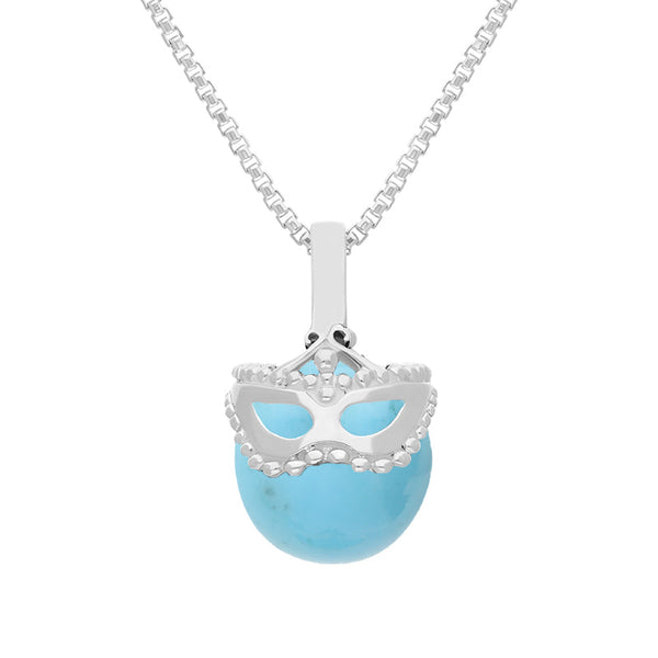 18ct White Gold Turquoise Zodiac Gemini 10mm Bead Pendant, P3622