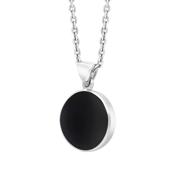 18ct White Gold Whitby Jet Plain Round Necklace P1541