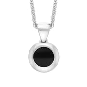 18ct White Gold Whitby Jet Star Disc Necklace