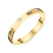 18ct Yellow Gold Diamond King's Coronatioin Hallmark 3mm Ring