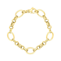 18ct Yellow Gold Double Link Handmade Bracelet C057BR