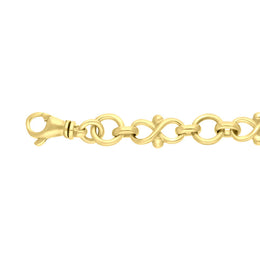 18ct Yellow Gold Infinity Link Handmade Bracelet
