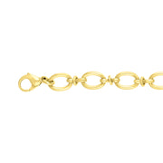 18ct Yellow Gold Oval Link Handmade Bracelet