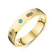 18ct Yellow Gold Turquoise King's Coronation Hallmark 5mm Ring  R1193_5 CFH