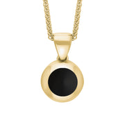 18ct Yellow Gold Whitby Jet Star Disc Necklace