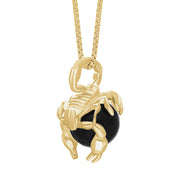 18ct Yellow Gold Whitby Jet Zodiac Scorpio 10mm Bead Pendant, P3618.