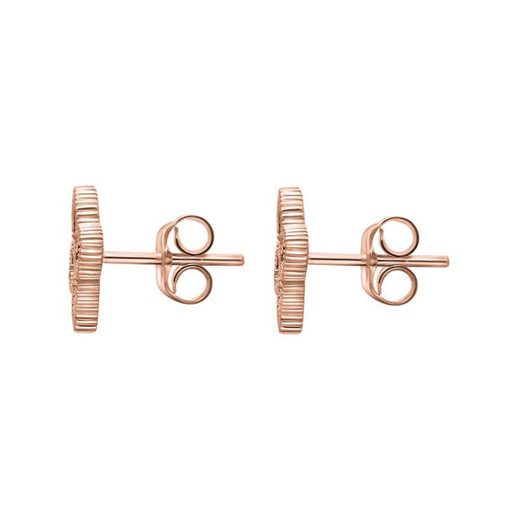 18ct Rose Gold Malachite Eden Marquise Flower Stud Earrings