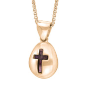 18ct Rose Gold Blue John Cross Pear Shape Necklace