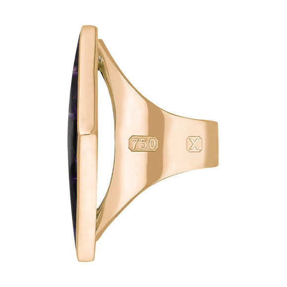 18ct Rose Gold Blue John Hallmark Large Rhombus Ring