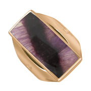 18ct Rose Gold Blue John Hallmark Medium Oblong Ring. R065_FH