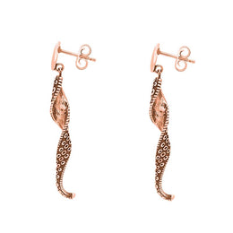 18ct Rose Gold Tentacle Twist Drop Earrings