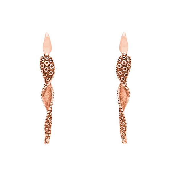 18ct Rose Gold Tentacle Twist Drop Earrings, E2463
