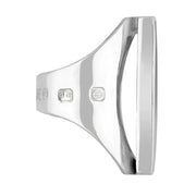 18ct White Gold Blue John Hallmark Large Oblong Ring