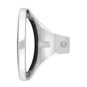 18ct White Gold Blue John Hallmark Large Round Ring