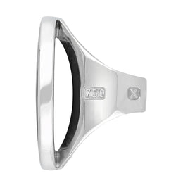 18ct White Gold Blue John Hallmark Large Round Ring