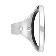 18ct White Gold Blue John Hallmark Large Round Ring