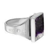 18ct White Gold Blue John Hallmark Small Square Ring