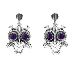 18ct White Gold Blue John Owl Stud Earrings E2329