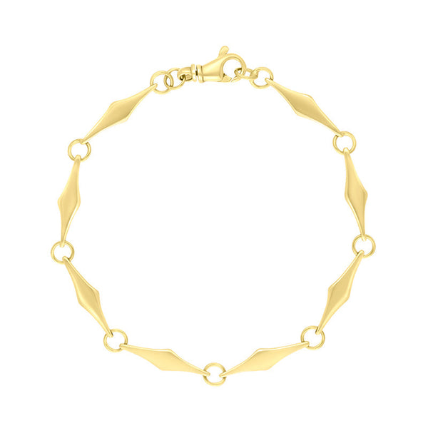 18ct Yellow Gold Rhombus Handmade Bracelet C031BR