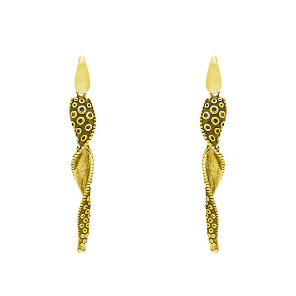 18ct Yellow Gold Tentacle Twist Drop Earrings, E2463