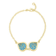 18ct Yellow Gold Turquoise Flore Filigree Bracelet