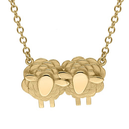 18ct Yellow Gold Two Large Sheep Necklace, N1138.