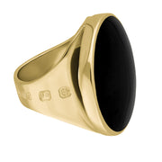 18ct Yellow Gold Whitby Jet Hallmark Medium Round Ring