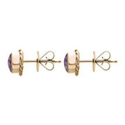 18ct Rose Gold Blue John Round Twist Edge Stud Earrings. E134_2