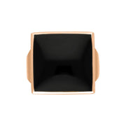 18ct Rose Gold Whitby Jet Small Square Ring, R603_3