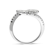 18ct White Gold 0.59ct Diamond Twist Leaf Ring PJW151