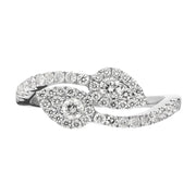 18ct White Gold 0.59ct Diamond Twist Leaf Ring PJW151